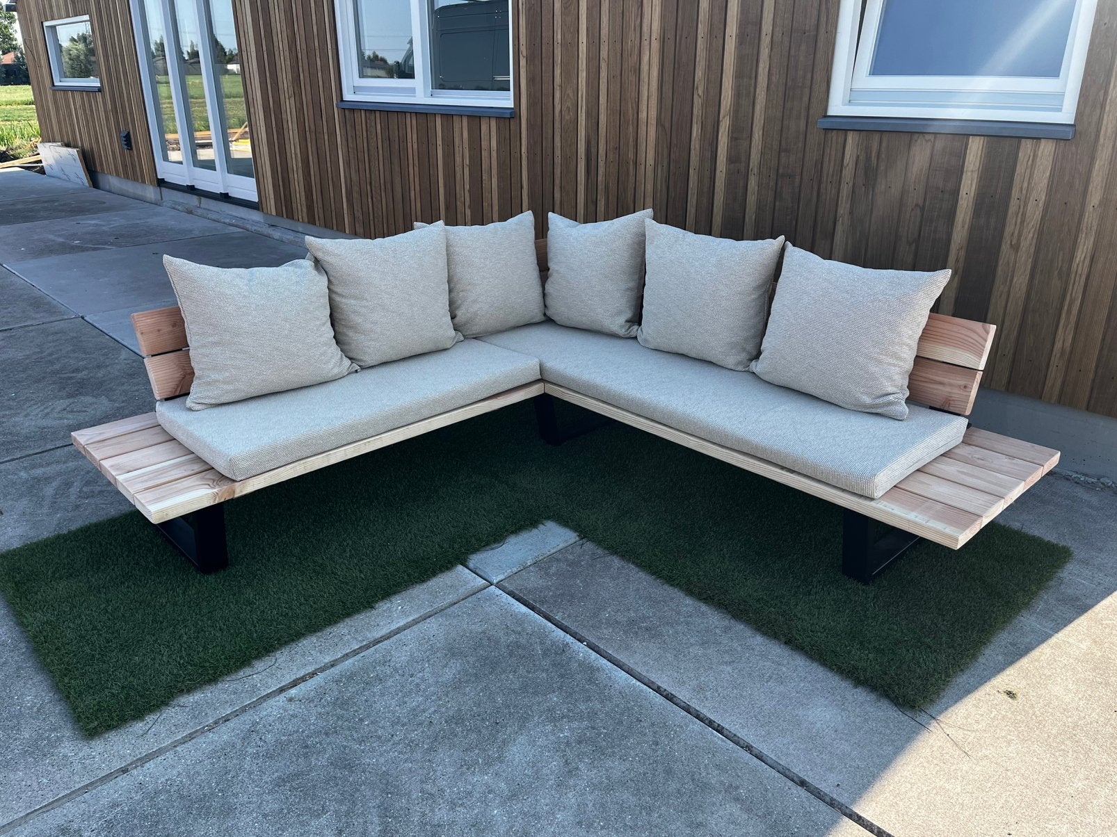 Megadeal! Loungeset Hoekbank Douglas Staal 50% afgeprijsd!!, Ophalen of Verzenden, Zo goed als nieuw, Overige materialen, Bank