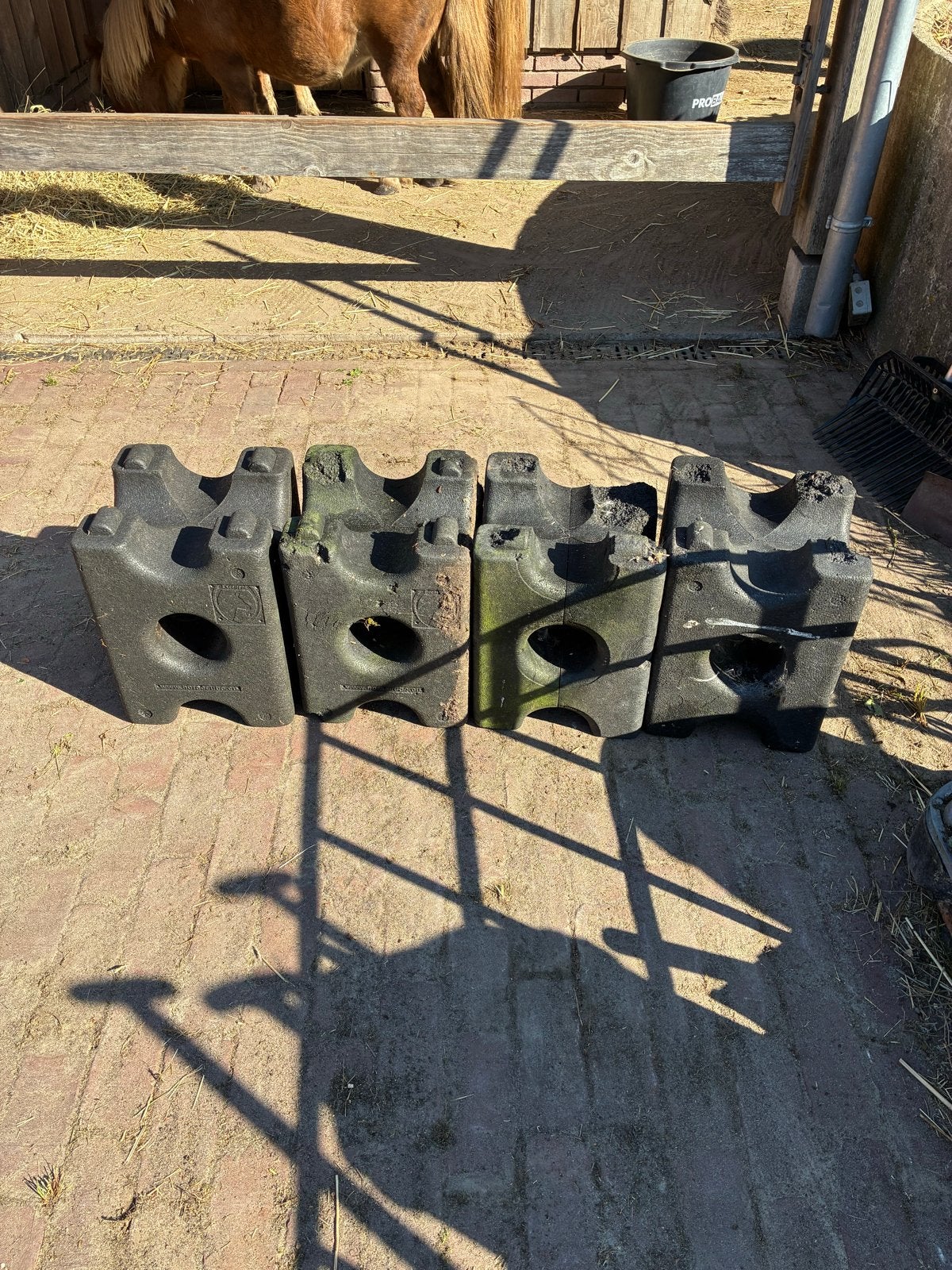Springblokken en springpaal steunen, Ophalen, Gebruikt