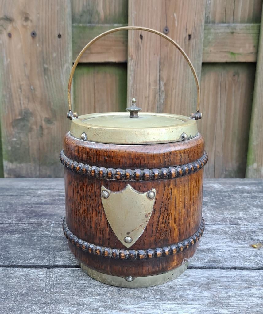 Antieke houten ijsemmer met messing accenten, Ophalen of Verzenden