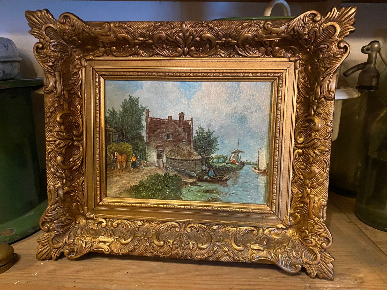 olieverfschilderij, van een Hollands landschap, Ophalen of Verzenden