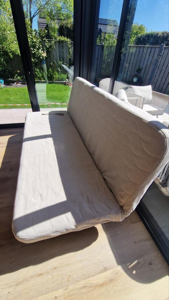 Ikea Nyhamn slaapbank - Gebruikt, goede staat - Apeldoorn, Ophalen, Gebruikt, Beige, Tweepersoons