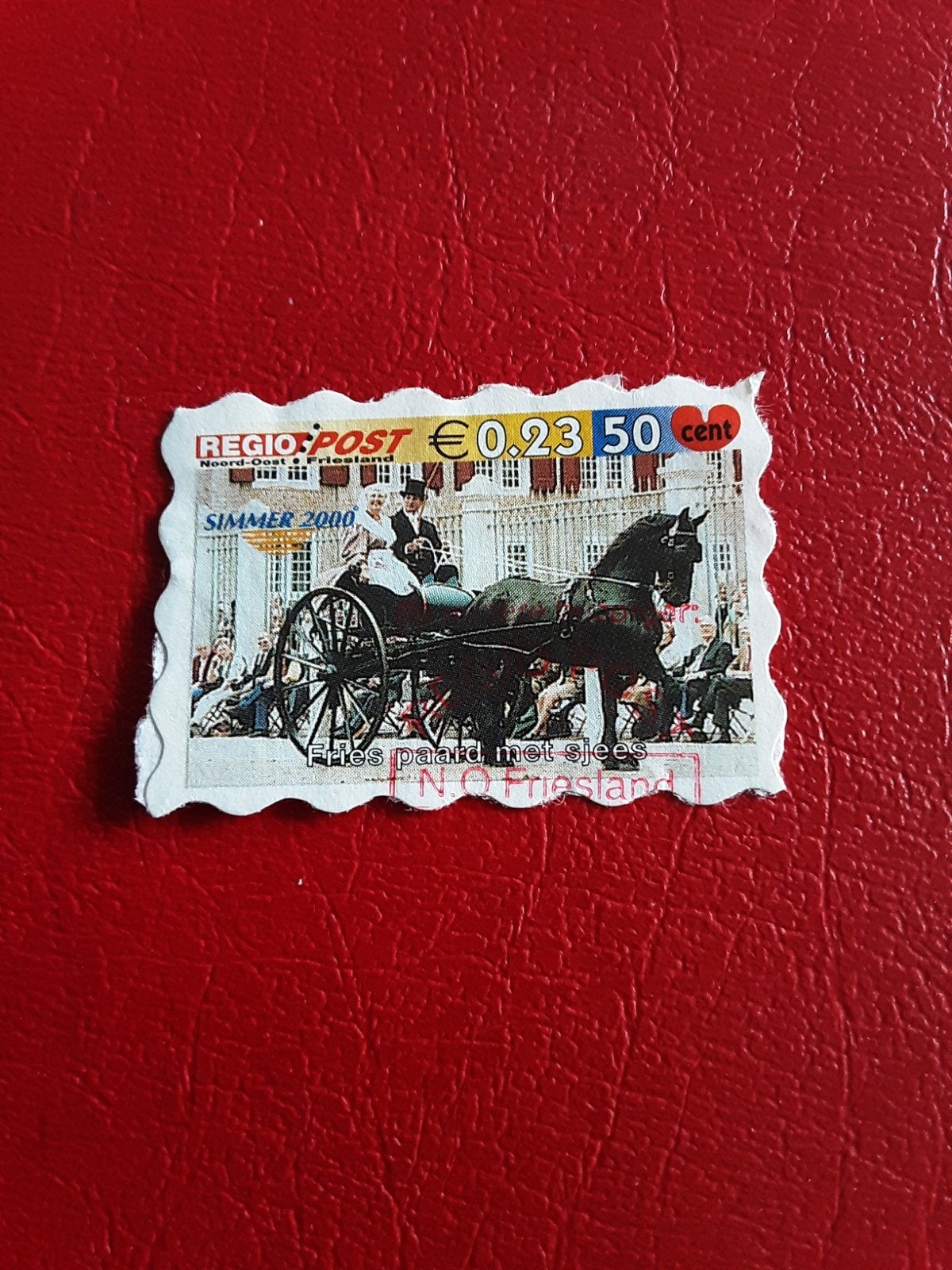 Regiopost. Fries paard met sjees ( gest), Ophalen of Verzenden