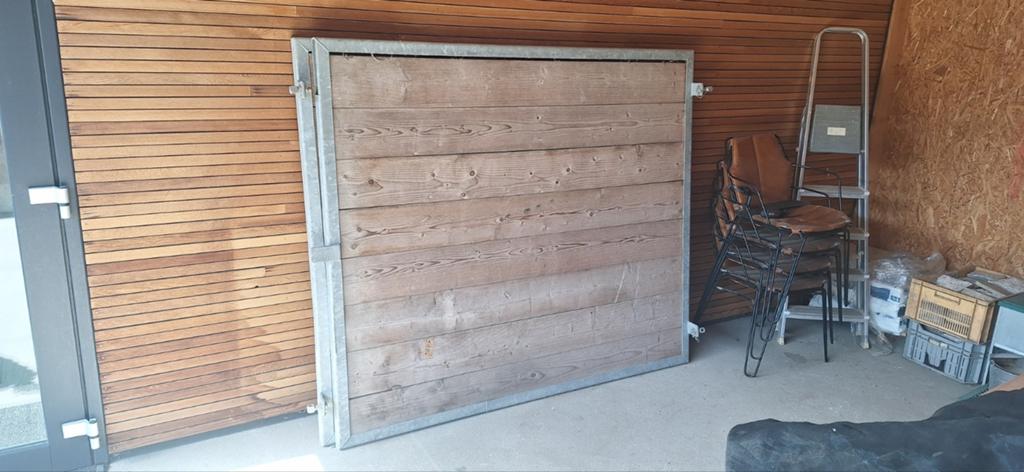 Poort delen , dubbele poort, Tuin en Terras, Ophalen, Minder dan 3 meter, Hout, 1 tot 2 meter