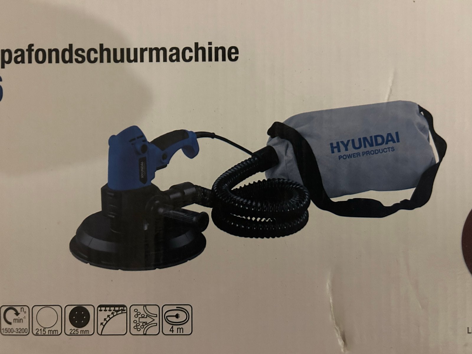 Hyundai Muur- en Plafondschuurmachine 1010W, Ophalen, Gebruikt, 600 tot 1200 watt, Overige typen