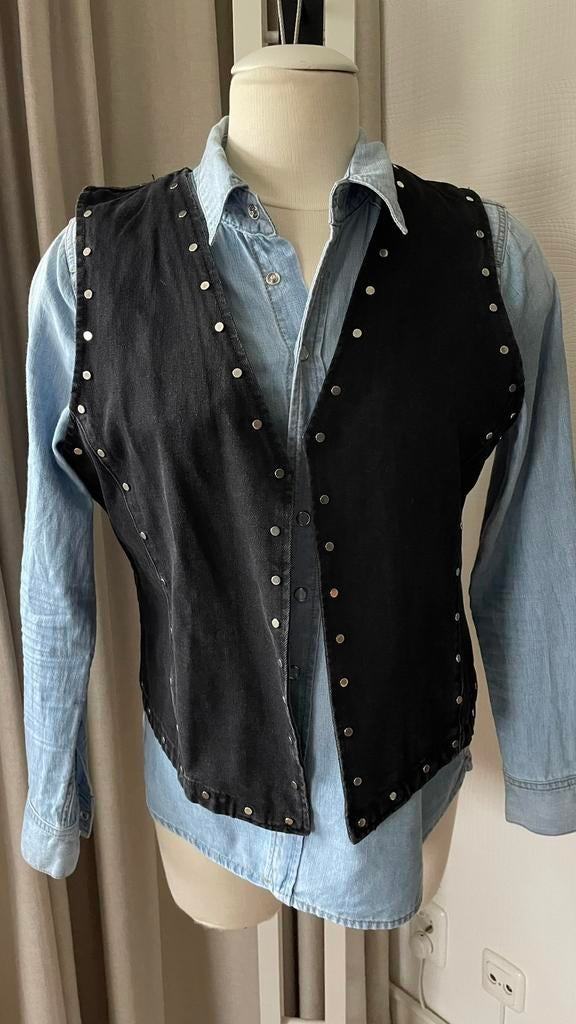 Spijker gilet met studs, Ophalen of Verzenden, Nieuw, Maat 38/40 (M), Zwart
