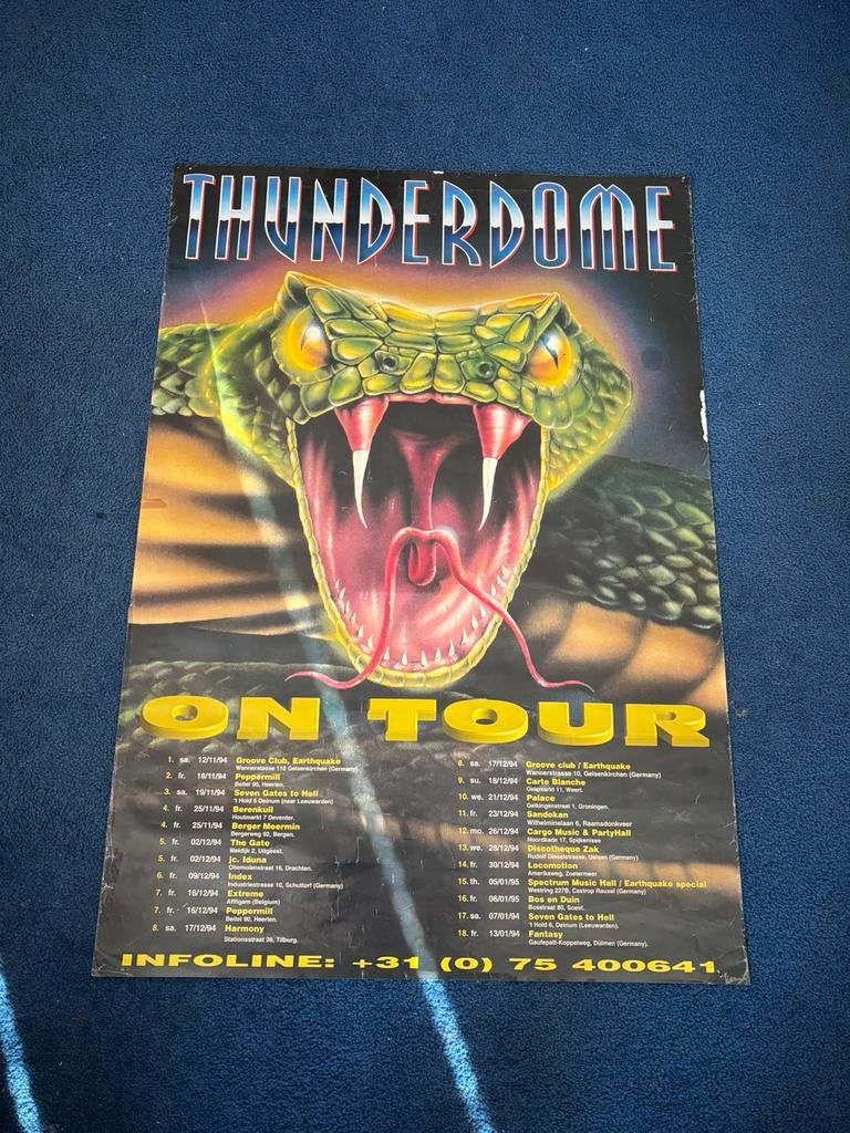 Thunderdome VII on tour poster 1994 ( id&t ), Tickets en Kaartjes, Evenementen en Festivals, Eén persoon