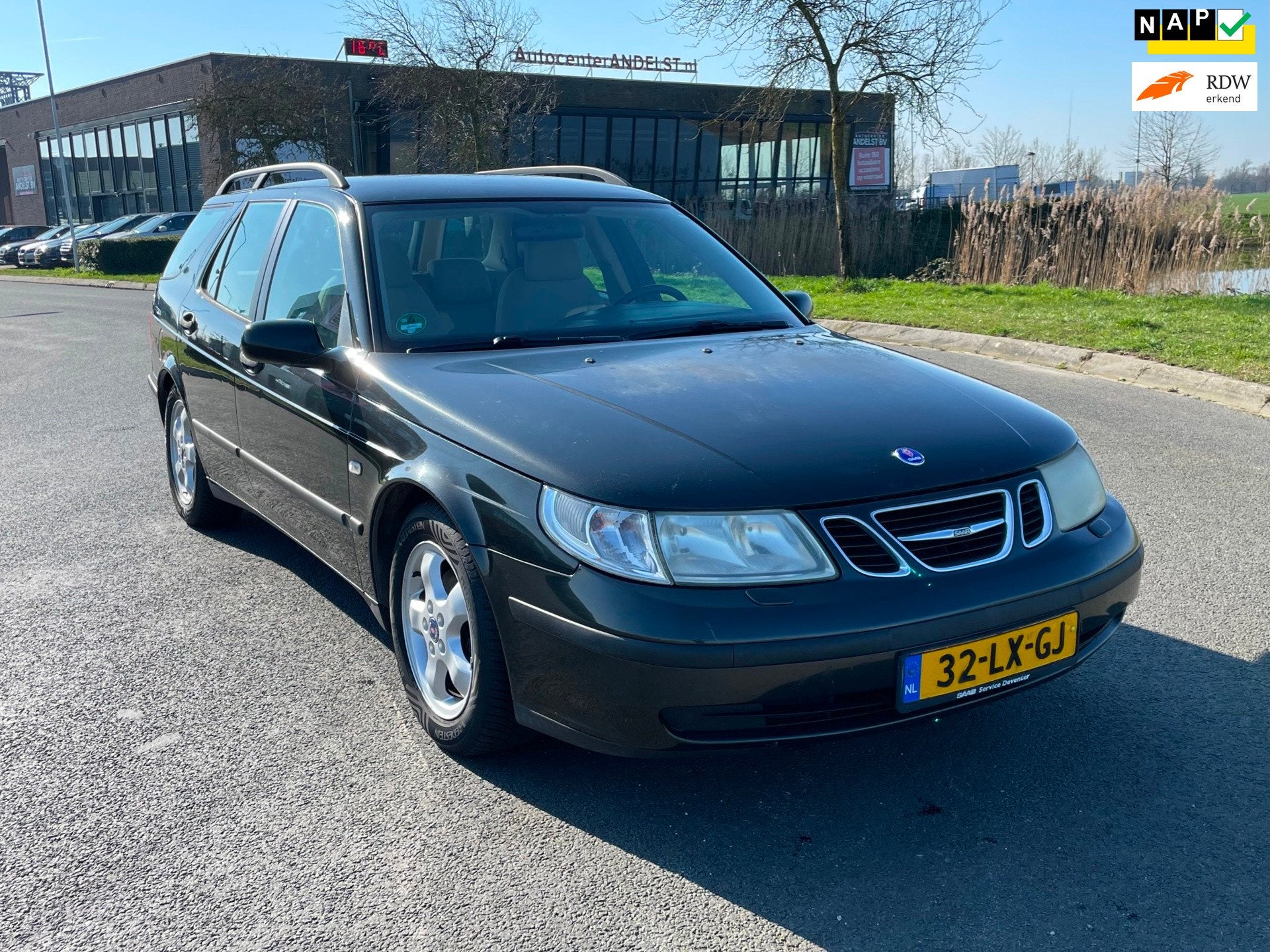 Saab 9-5 Estate 2.0t Linear Business Pack, Trekhaak, Cruise/, Auto's, Voorwielaandrijving, Stof, Beige, 4 cilinders
