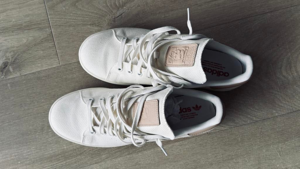 Adidas Stan Smith sneakers, crème wit, canvas, maat 43, Kleding | Heren, Schoenen, Ophalen of Verzenden, Zo goed als nieuw, Wit