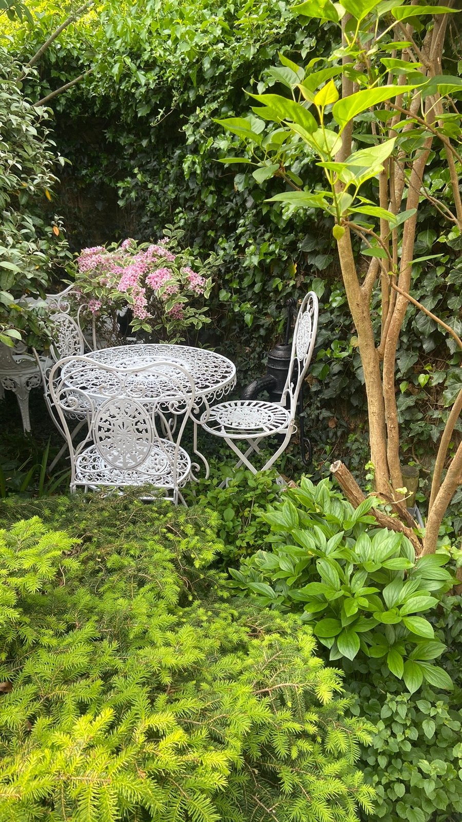 Set gietijzer brocante setje tuin tuinsetje bistrosetje set, Tuin en Terras, Ophalen, Zo goed als nieuw, Overige materialen, 2 zitplaatsen