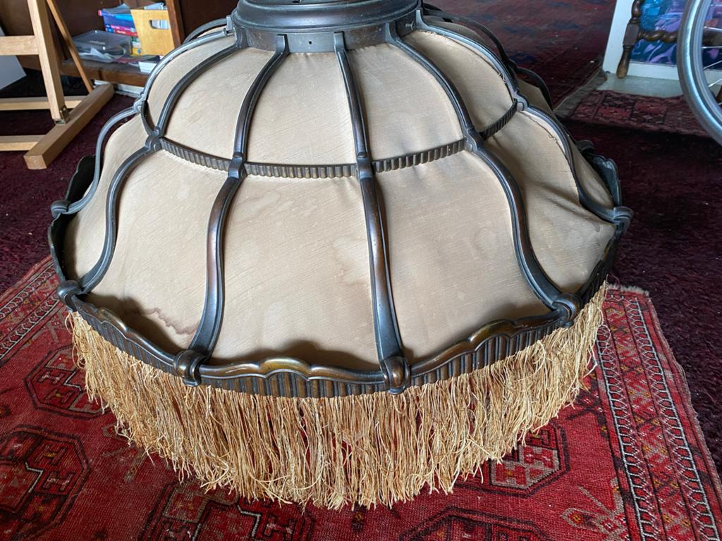 Grote Antieke Art Deco Hanglamp met Franjes, Ophalen