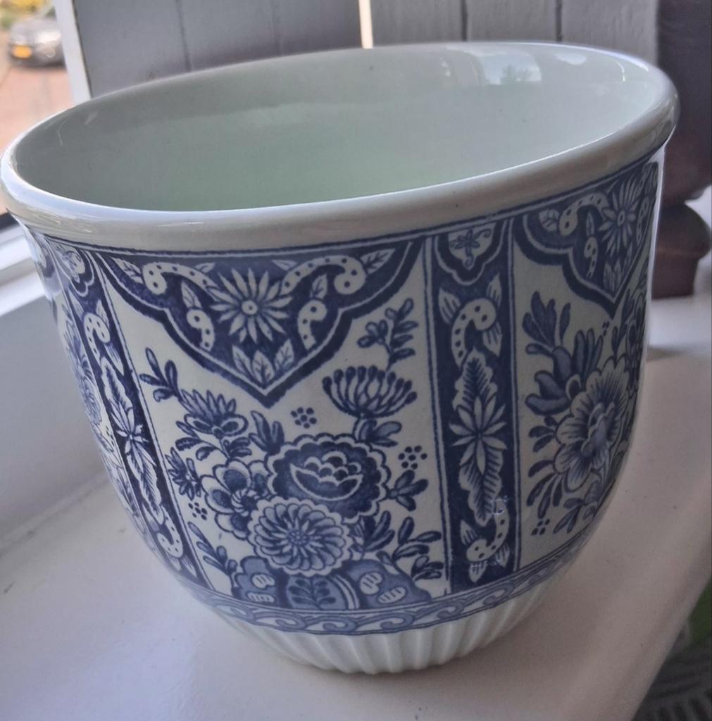 Antieke M16 Delfts Blauw Bloempot pot, Antiek en Kunst, Antiek | Keramiek en Aardewerk, Ophalen of Verzenden