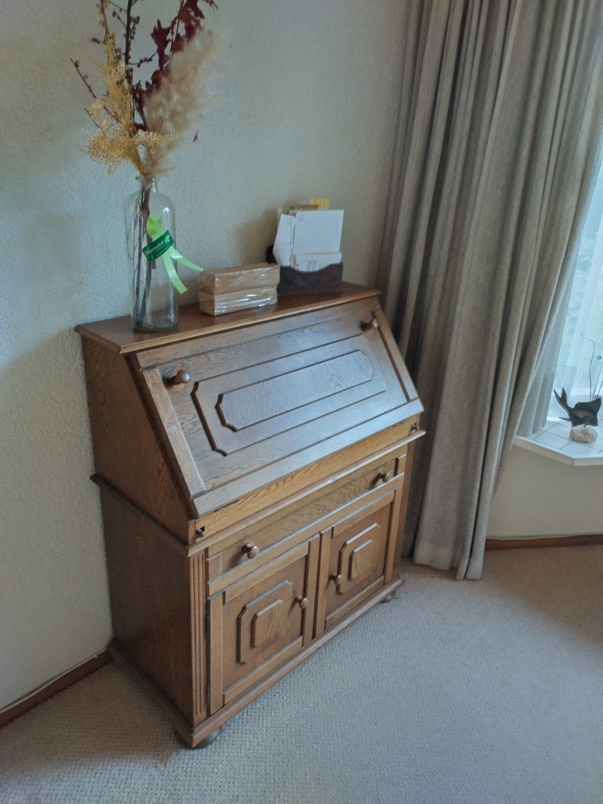 Antiek eikenhouten secretaire / bureau (91x106x45cm), Ophalen