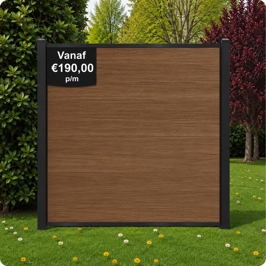 Composiet aluminium schutting incl montage & matrialen, Kunststof, Verzenden, Nieuw, 200 cm of meer