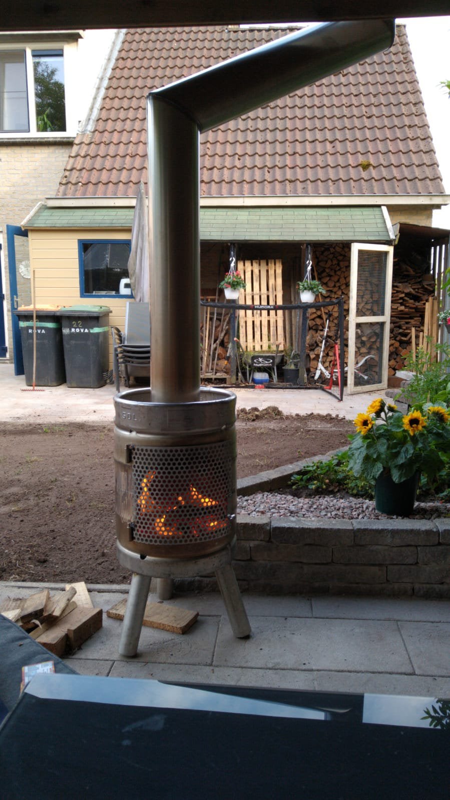rvs bierfust tuinkachel buitenhaard terraskachel tuinhaard, Tuin en Terras, Ophalen of Verzenden, Nieuw