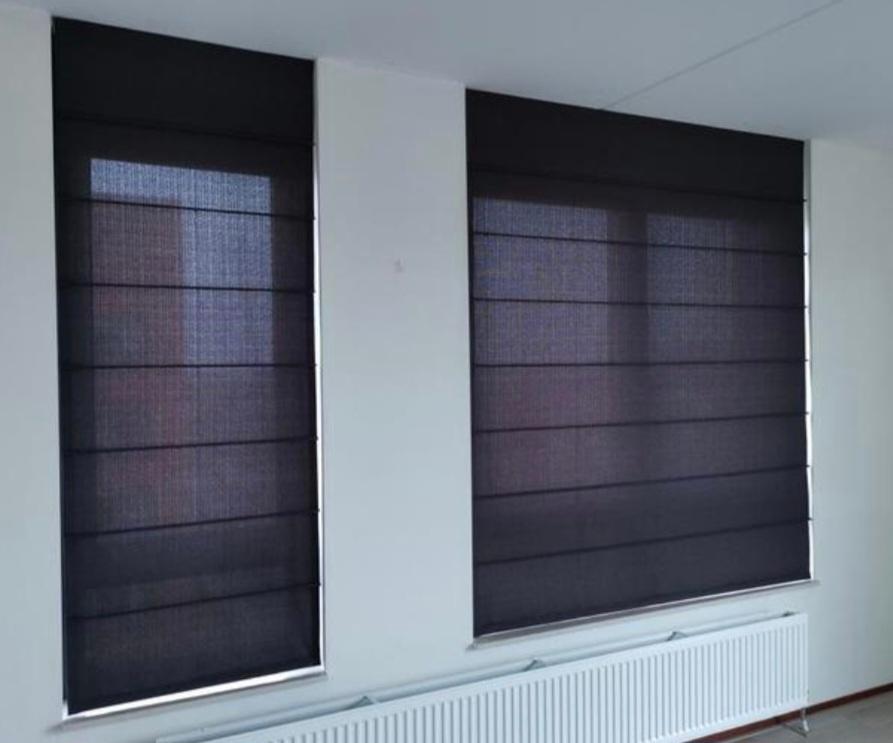 Vouwgordijnen antraciet - moderne look en strakke afwerking, Ophalen, Zo goed als nieuw, Grijs