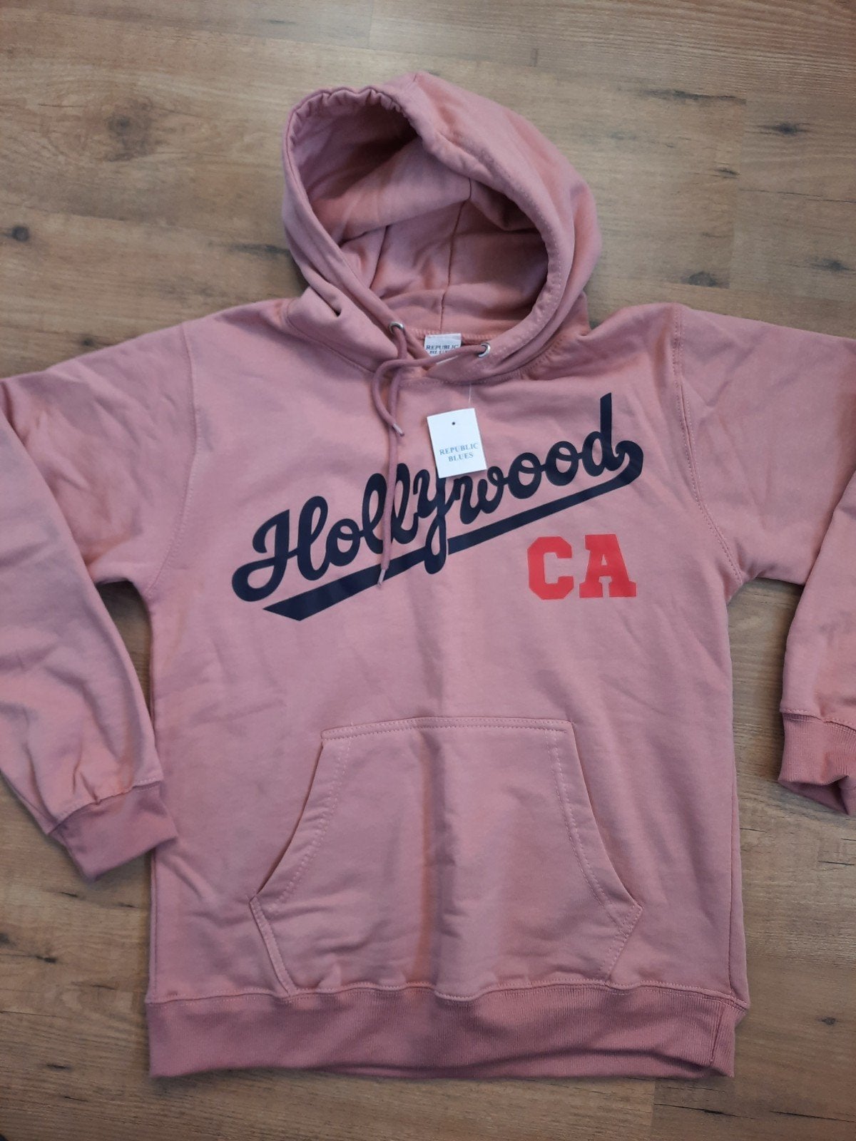Nieuwe Roze Hoodie Maat M met 'Hollywood CA' Opdruk, Ophalen of Verzenden, Nieuw, Maat 38/40 (M), Roze
