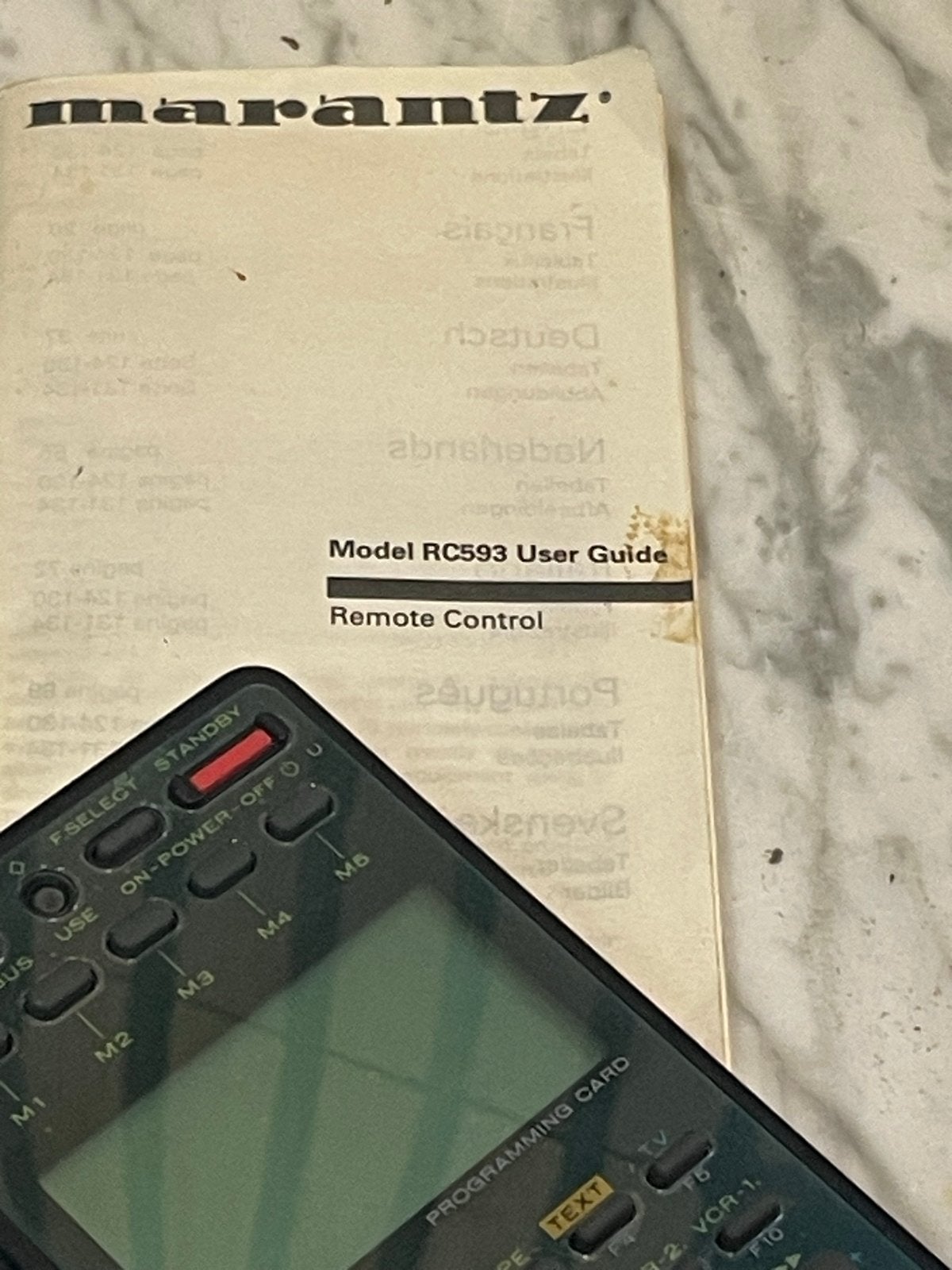 Programmeerbare Marantz RC593 Universele Afstandsbediening, Game console, Gebruikt, Universeel, Ophalen of Verzenden