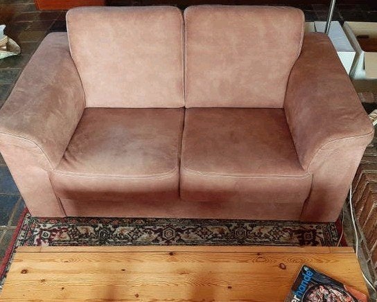 suède bankstel, Ophalen, Gebruikt, 75 tot 100 cm, Leer