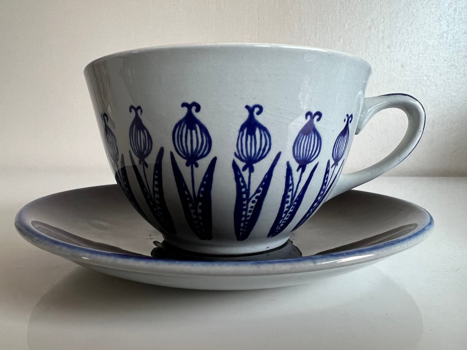 Vintage Stavangerflint Kari Blauw Kop Schotel Kari Nyquist, Ophalen of Verzenden