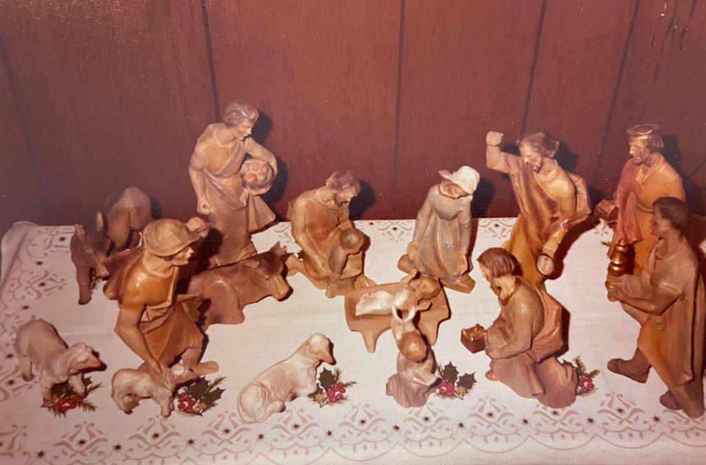 Kerstgroep 16-delig barkalith met houten kersstal, Ophalen, Overige materialen, Beeld, Groep mensen