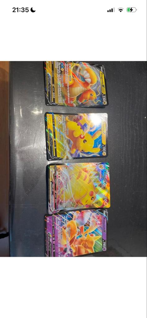 4 Grote Jumbo Pokémon Kaarten - Dragonite, Pikachu, Alakazam, Ophalen of Verzenden, Gebruikt, Meerdere kaarten, Foil