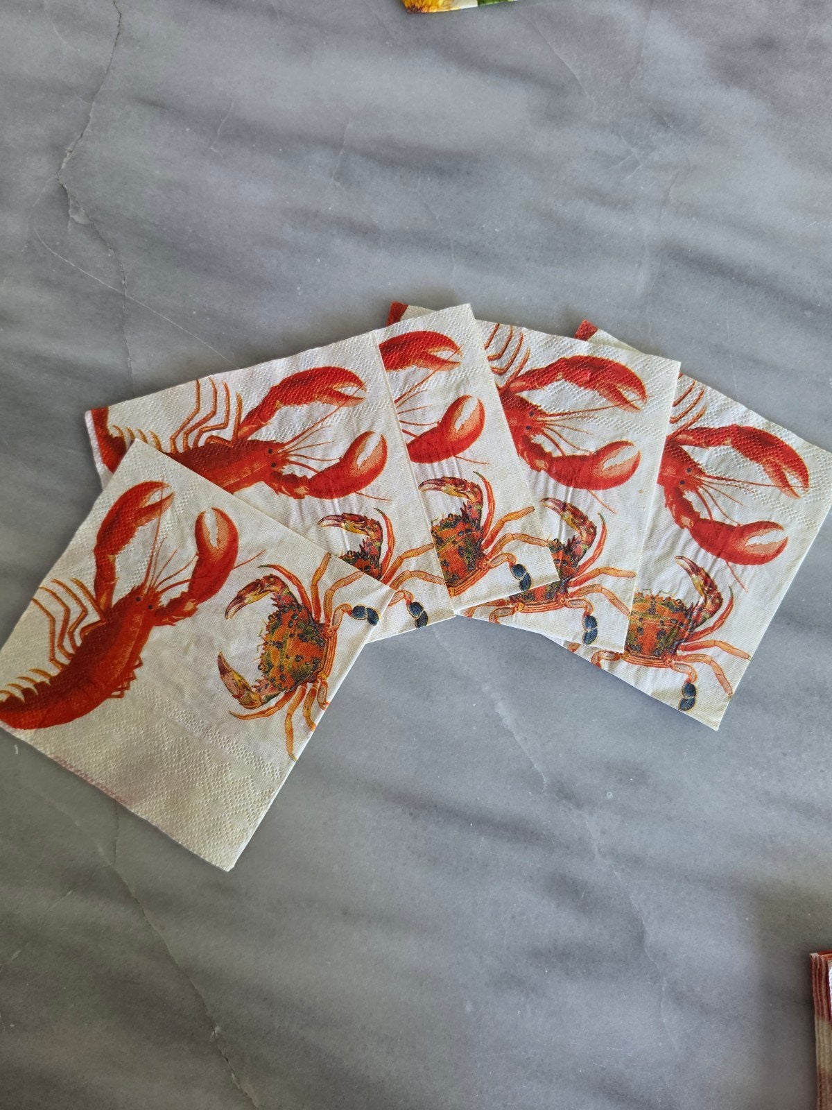 5 Decoupage servetten kreeft krab knutselen, Ophalen of Verzenden