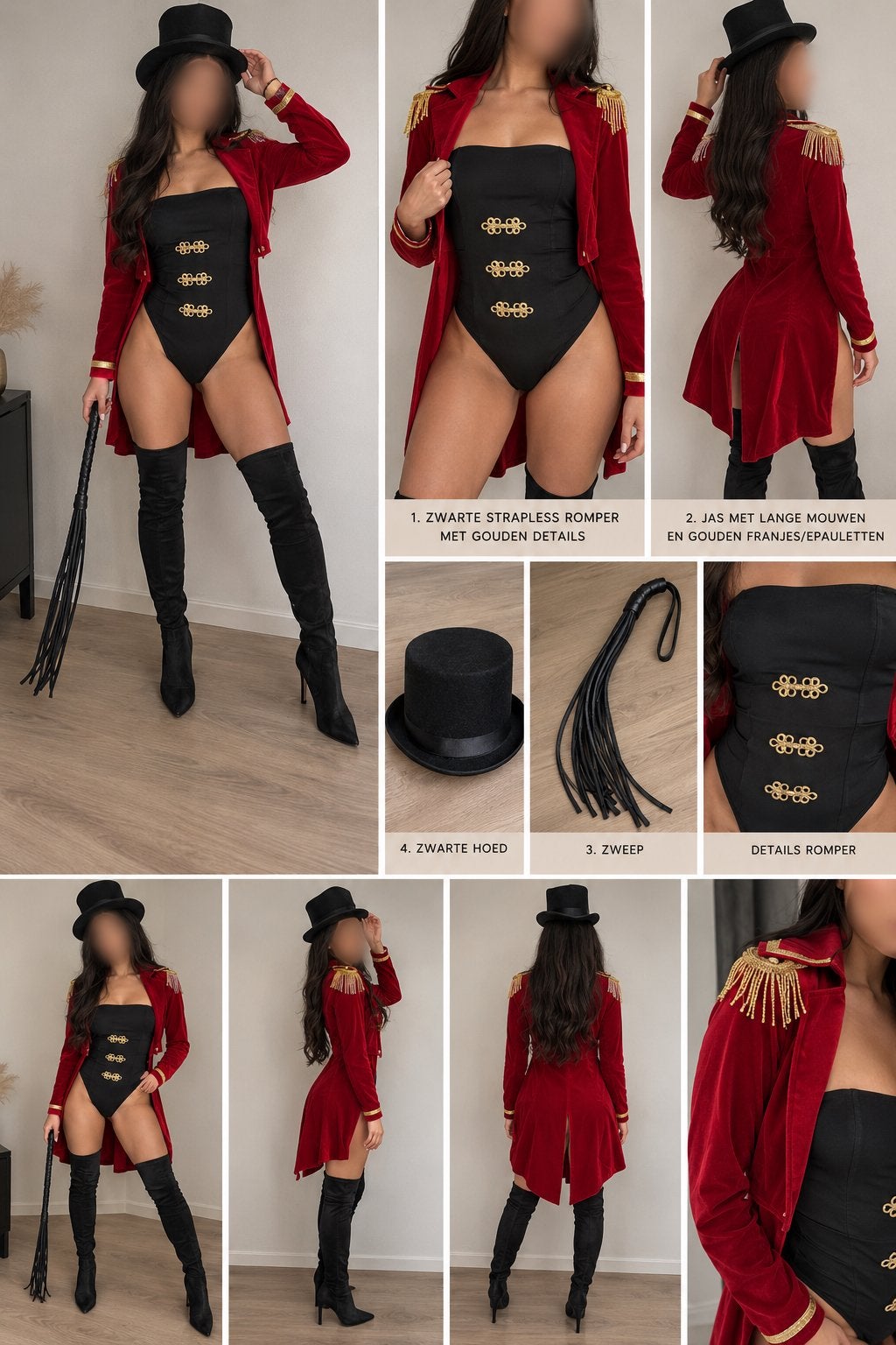 Halloween circus ringmaster- circusdirecteur, Ophalen of Verzenden, Zo goed als nieuw, Zwart, Overige typen
