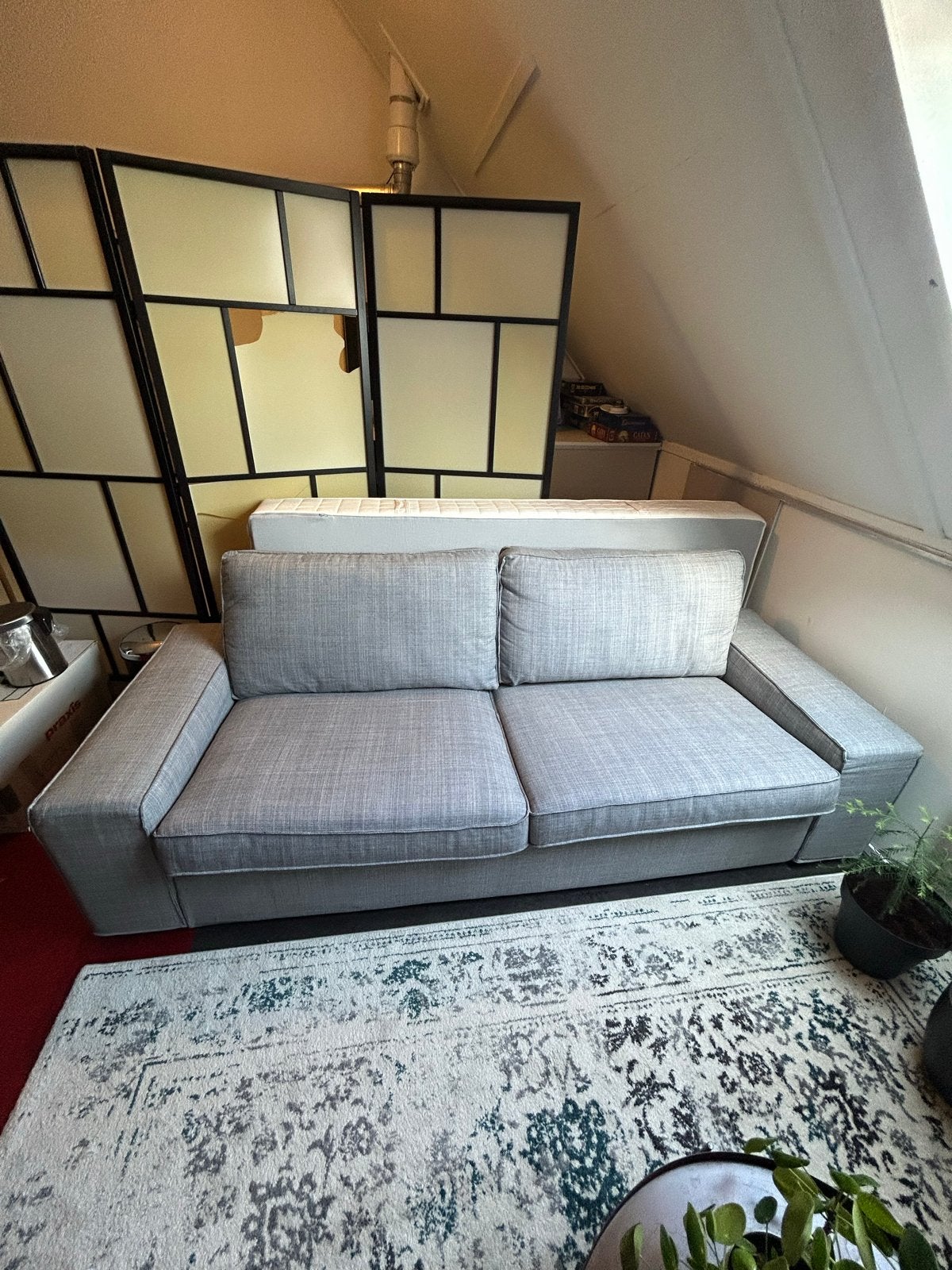 Netgrijze IKEA KIVIK 2,5-zitsbank, Ophalen, 150 tot 200 cm, Tweepersoons, 75 tot 100 cm