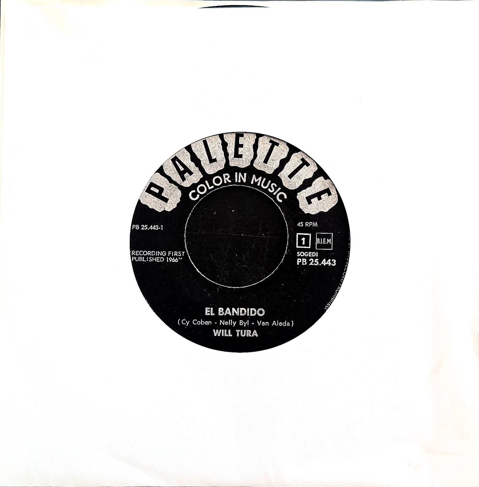 7"/SINGLE  WILL TURA - El Bandido, Ophalen of Verzenden, Gebruikt, Pop