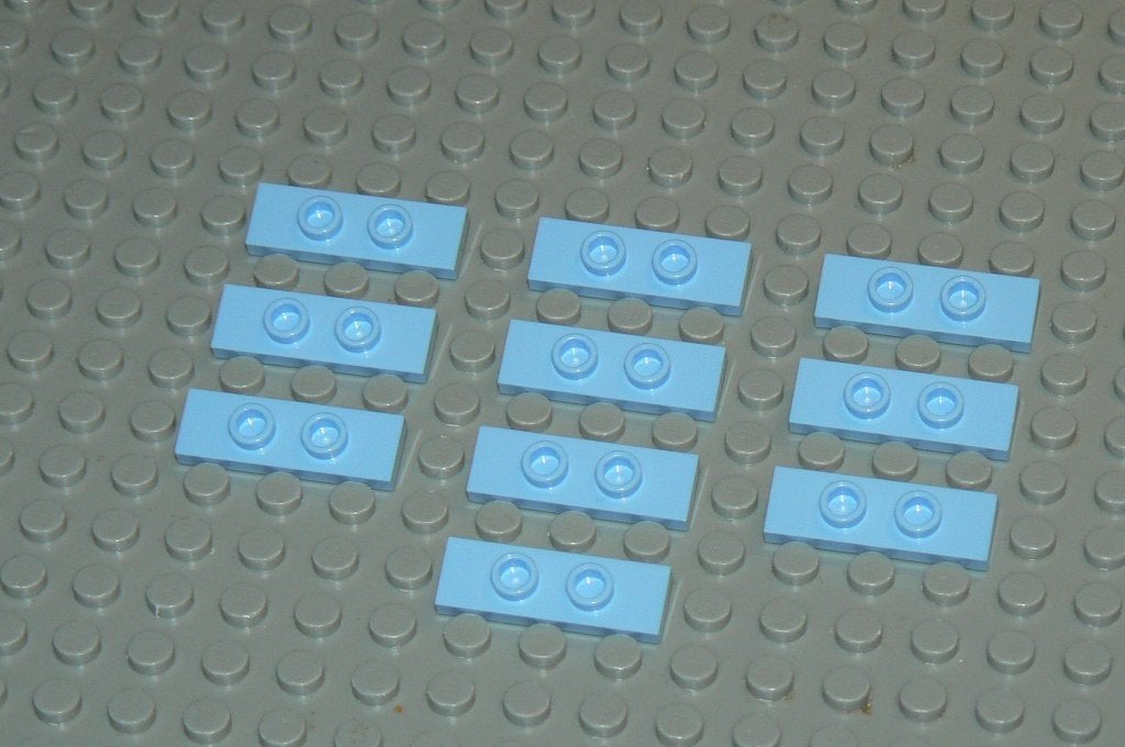 L402 Speciale plaatjes 1x3 bright light blue 10 s (2 noppen), Ophalen of Verzenden, Nieuw, Losse stenen, Lego