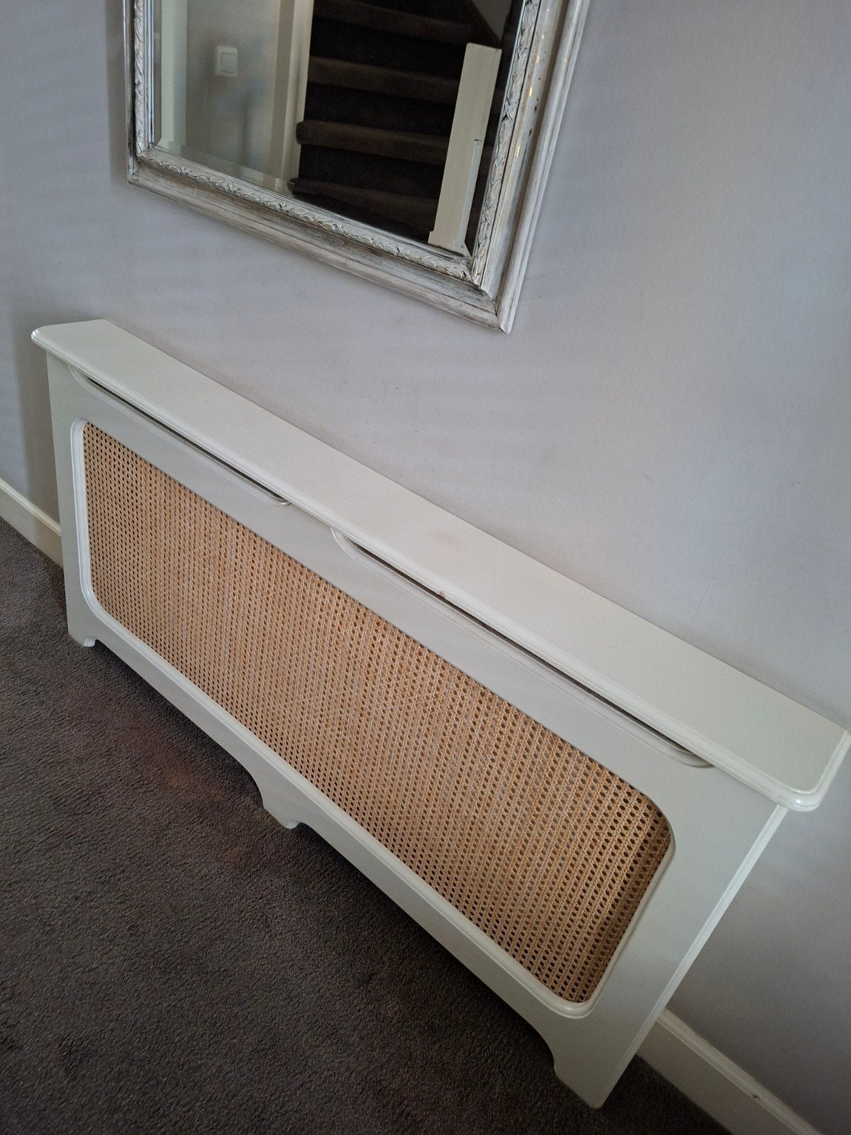 Radiatorombouw met rotan look (134x68x15 cm), Ophalen, Gebruikt