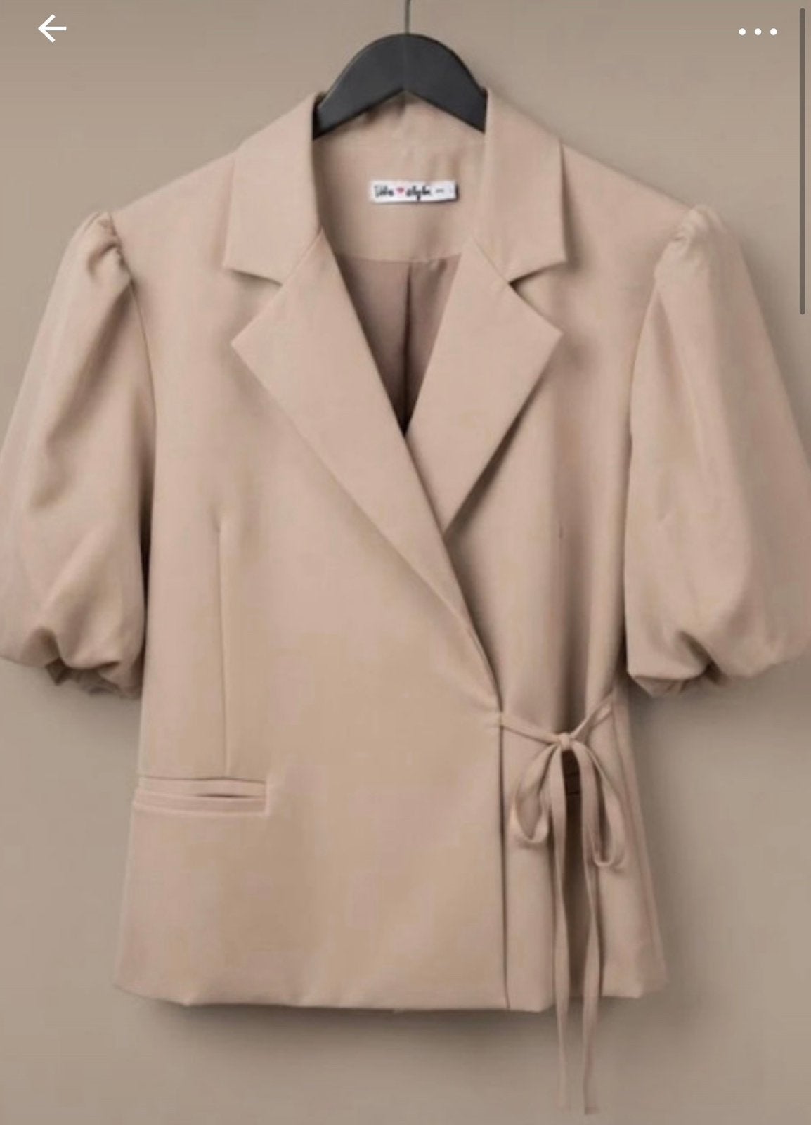 beige taupe kleurige blazer jasje pof mouw M/L nieuw, Ophalen of Verzenden, Zo goed als nieuw, Beige