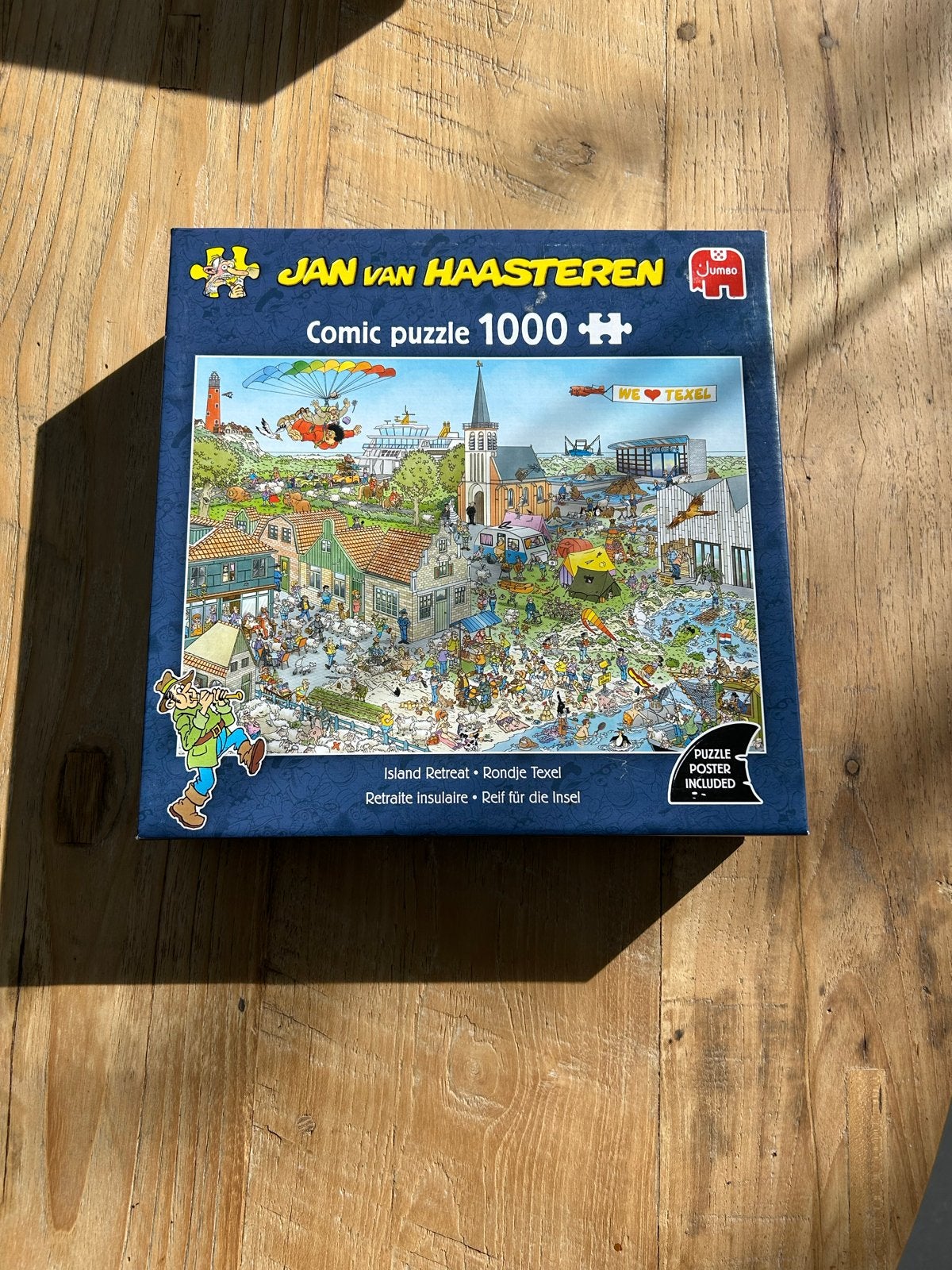 Jan van Haasteren Comic Puzzel 1000 stukjes - Rondje Texel, Ophalen of Verzenden, 500 t/m 1500 stukjes, Zo goed als nieuw, Legpuzzel