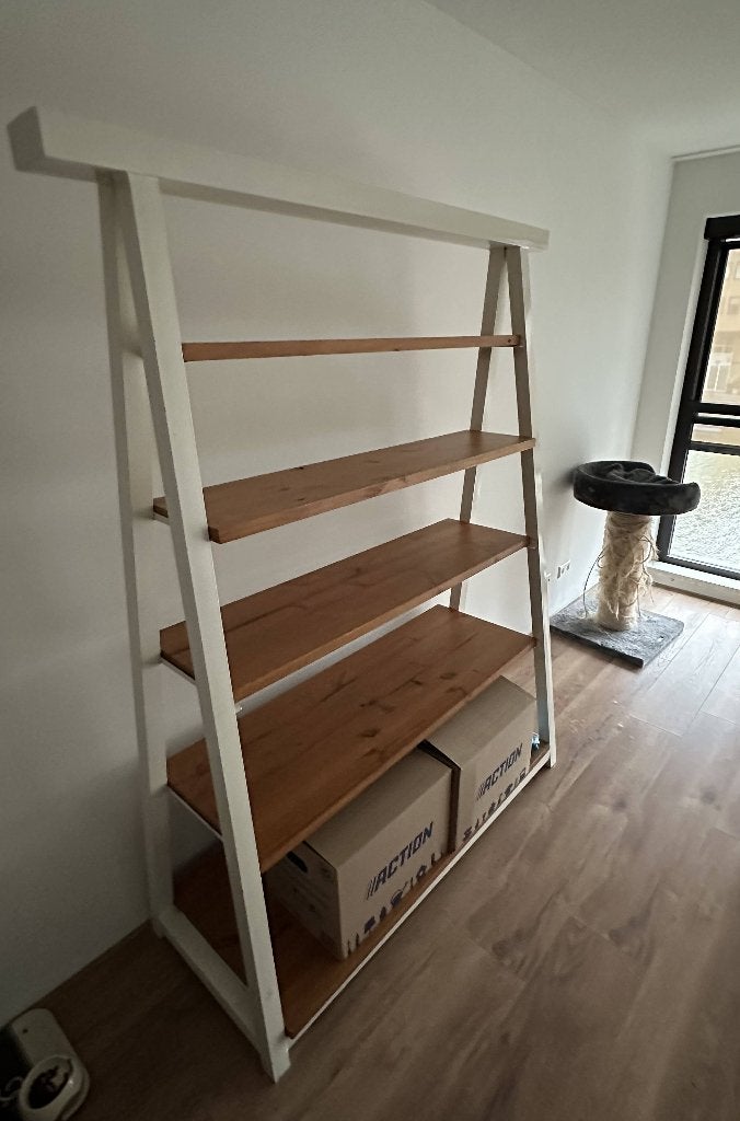 Grote open kast hout/metaal, Met plank(en), 200 cm of meer, 150 tot 200 cm, Zo goed als nieuw