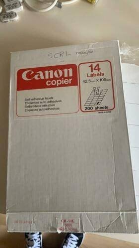 Canon Copier zelfklevende etiketten, Ophalen of Verzenden, Nieuw