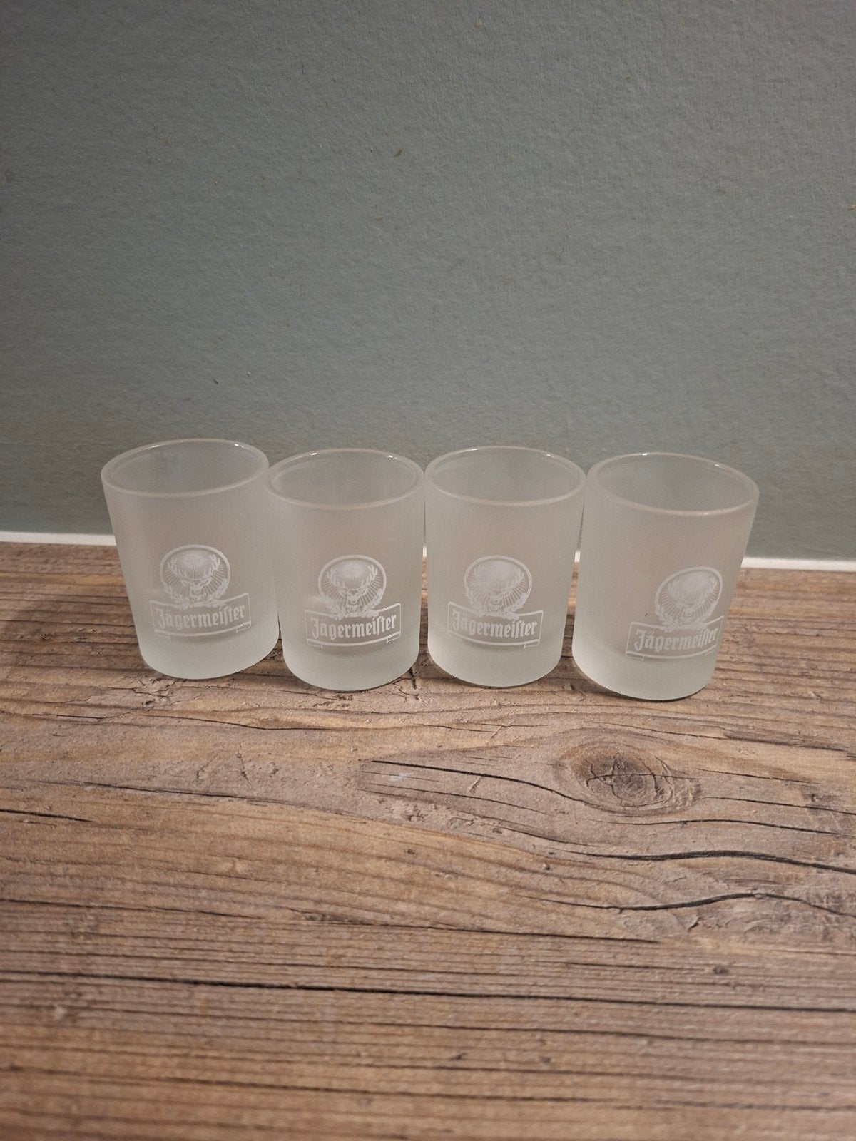Jagermeister frosted borrelglaasjes., Ophalen of Verzenden, Zo goed als nieuw, Borrel- of Shotglas