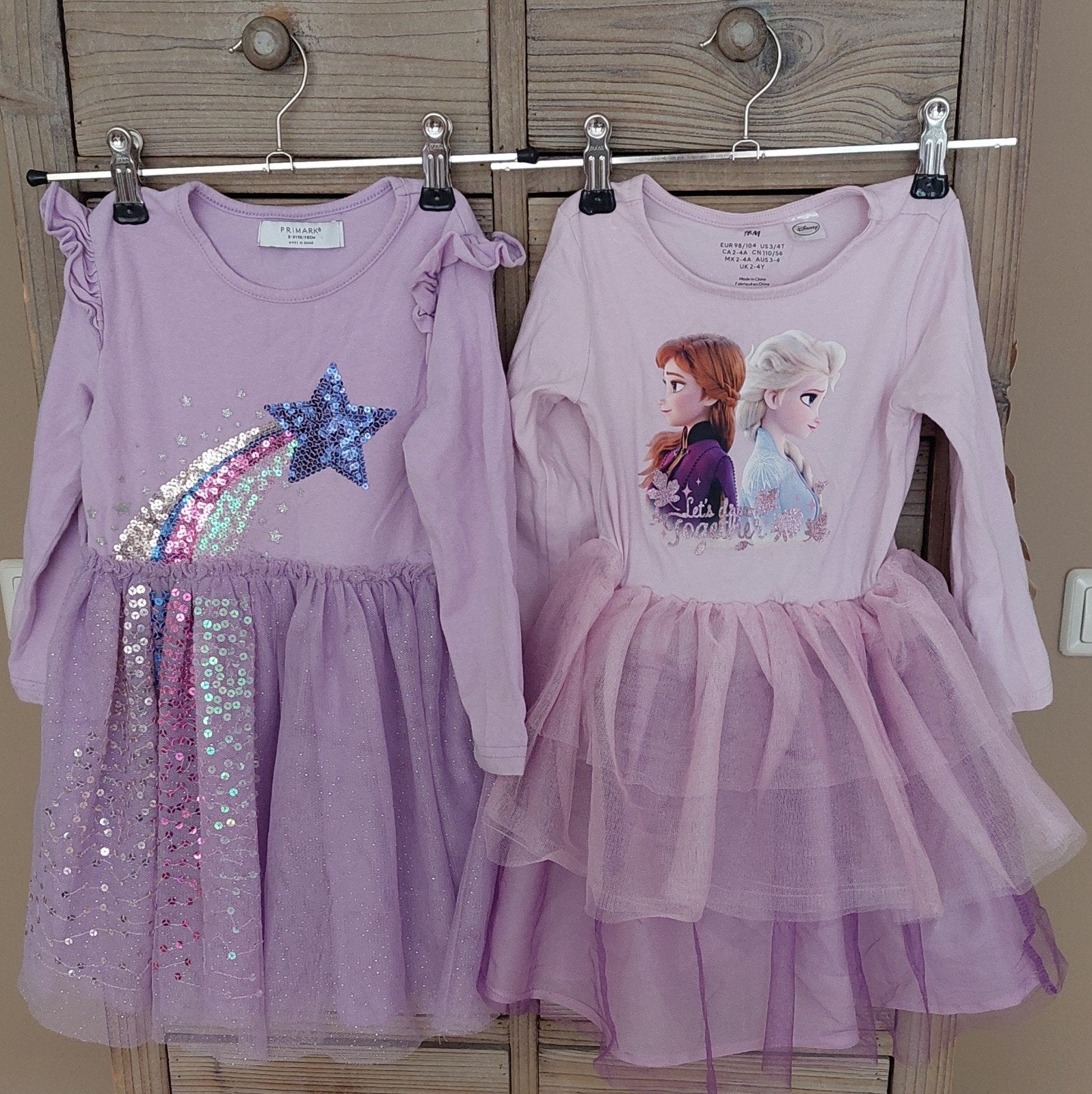 Mooie meisjesjurken, Frozen en glitters, maat 98, Primark & Disney (H&M), Meisje, Ophalen of Verzenden, Zo goed als nieuw