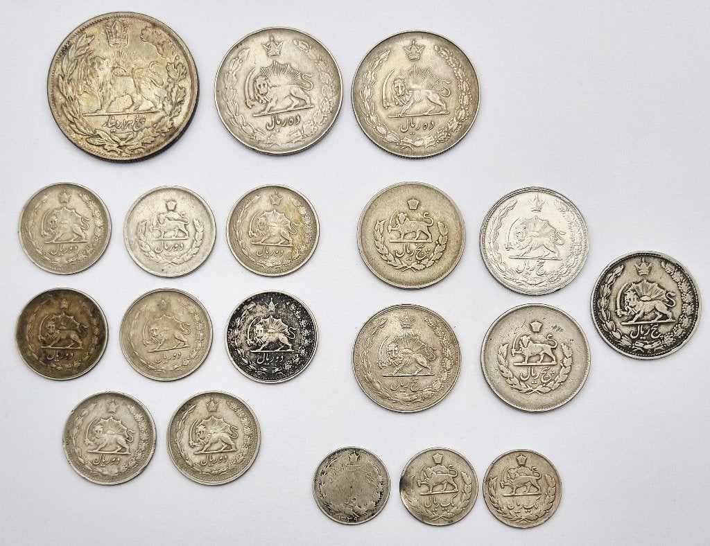 1222. Zilveren munten, Iran - ca. 1915-1940, Ophalen, Midden-Oosten, Zilver