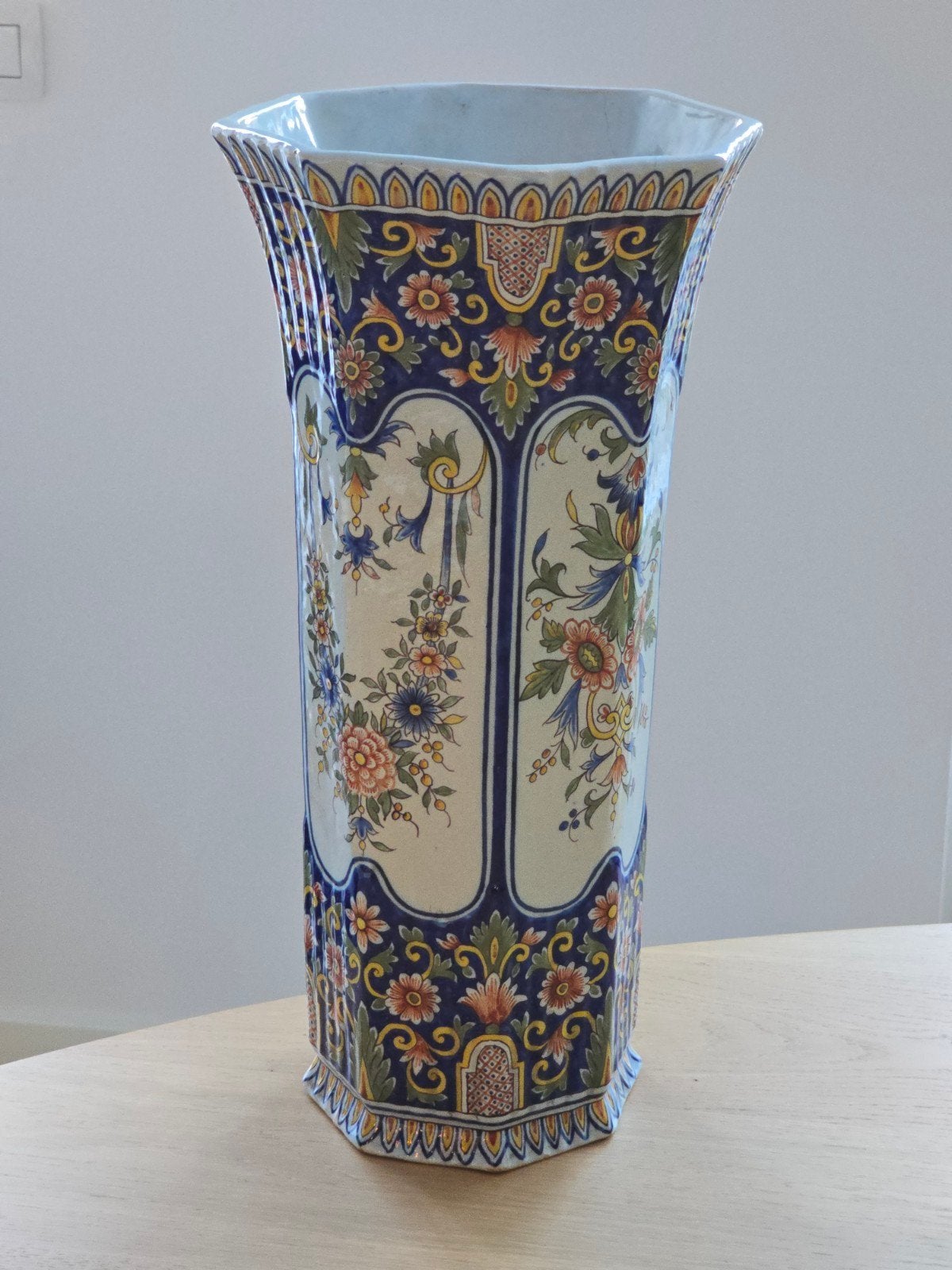 antieke 1920S Franse faience kraagvaas of trompetvaas €59 !, Ophalen of Verzenden