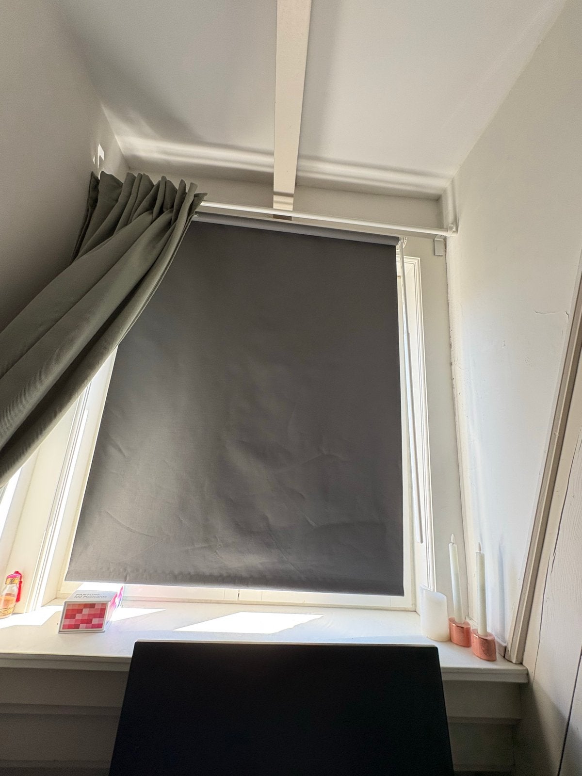 IKEA Fridans Rolgordijn 2 stuks grijs 100x195 cm, Ophalen, Gebruikt, Verduisterend, Rolgordijn