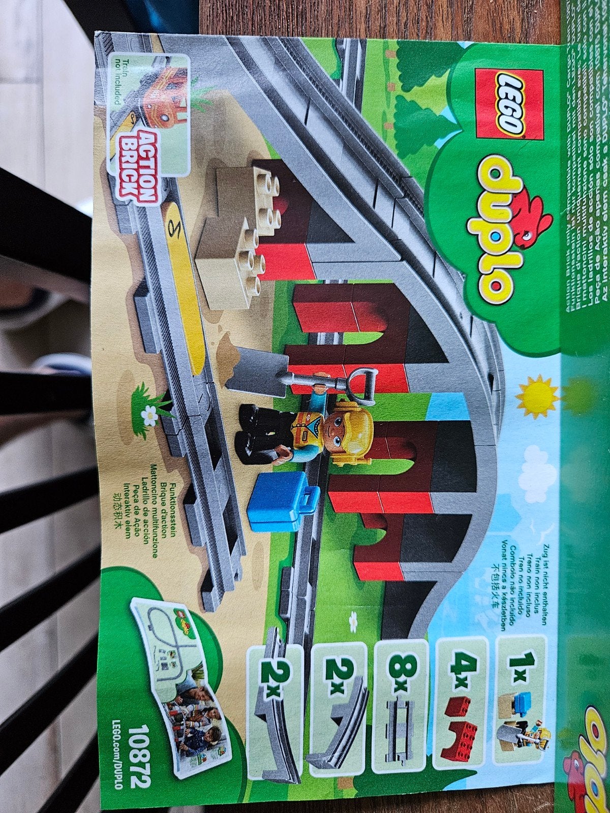 Lego Duplo Treinbaan 10872 met werkman, Gebruikt, Ophalen of Verzenden, Duplo, Complete set