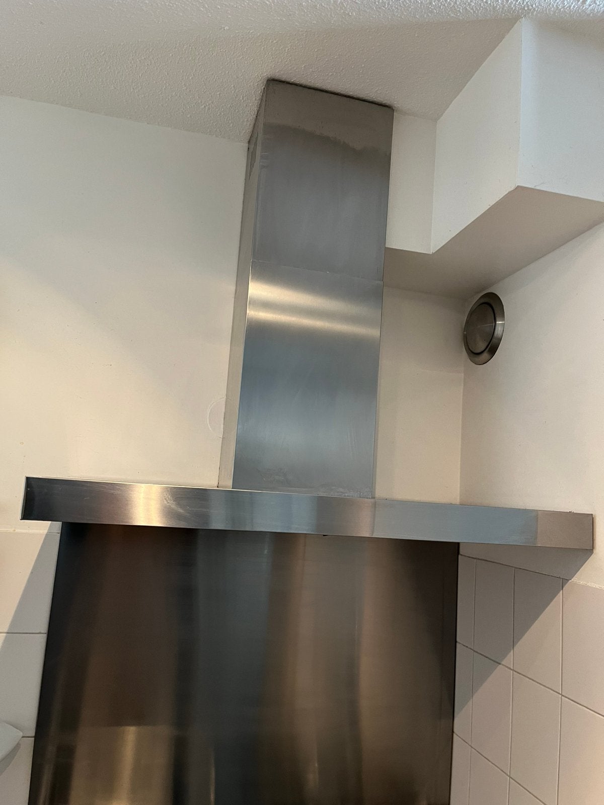 ASE motorloze RVS afzuigkap 90 cm met verlichting., Ophalen, Gebruikt, Vrijstaand, Wandschouwkap