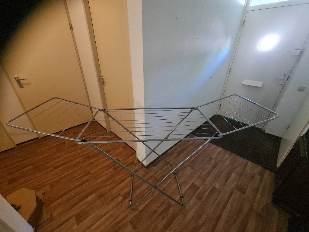 Inklapbaar ijzeren was-/droogrek, voor thuis of camping, Tuin en Terras, Droogmolens en Wasrekken, Ophalen, Gebruikt, Wasrek