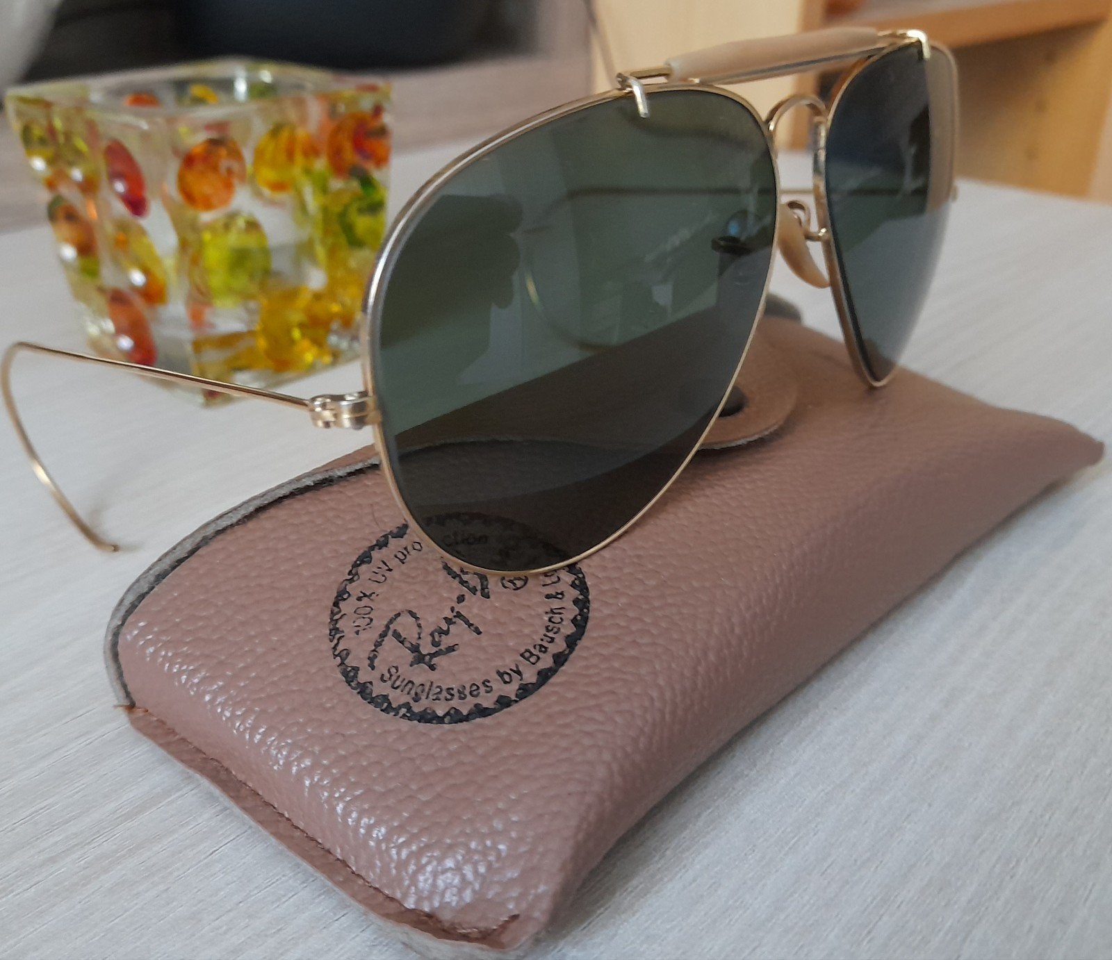 Vintage ray ban outdoorsman zonnebril B&L glazen 62-14, Ophalen, Zonnebril, Overige kleuren, Zo goed als nieuw