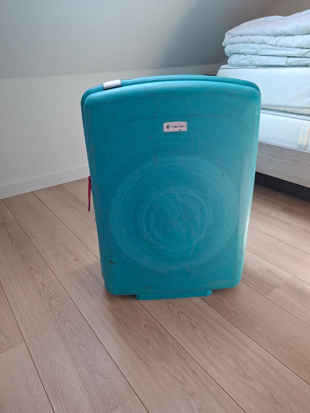 Carlton Koffer - Turquoise - 74 cm, Sieraden, Tassen en Uiterlijk, Koffers, Ophalen, Uitschuifbare handgreep, Gebruikt, Hard kunststof