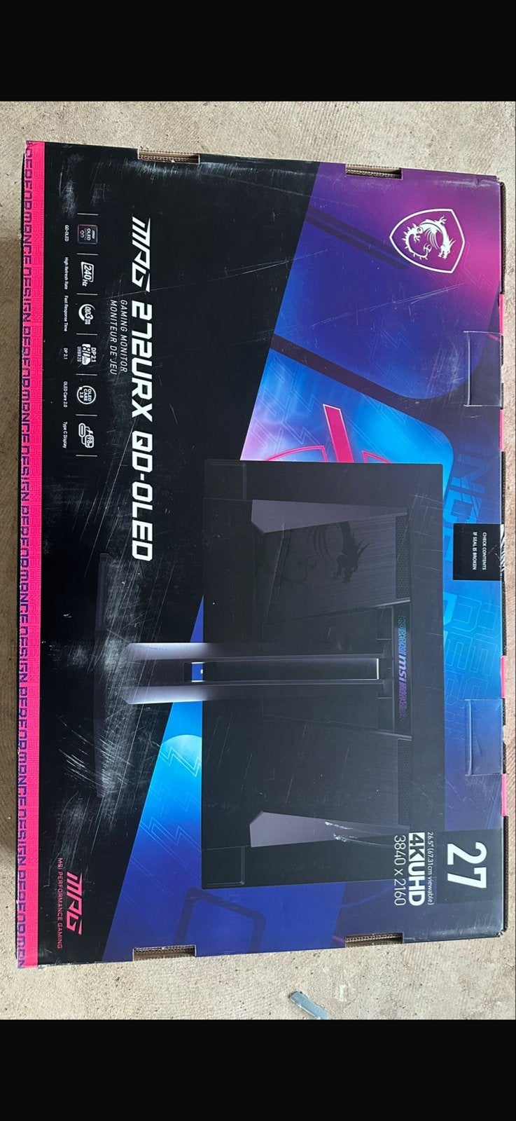 MSI MPG 272URX QD-OLED Gaming Monitor - 26.5 inch 4K, Computers en Software, Monitoren, Gaming, In hoogte verstelbaar, Nieuw, Ultra HD (4K)