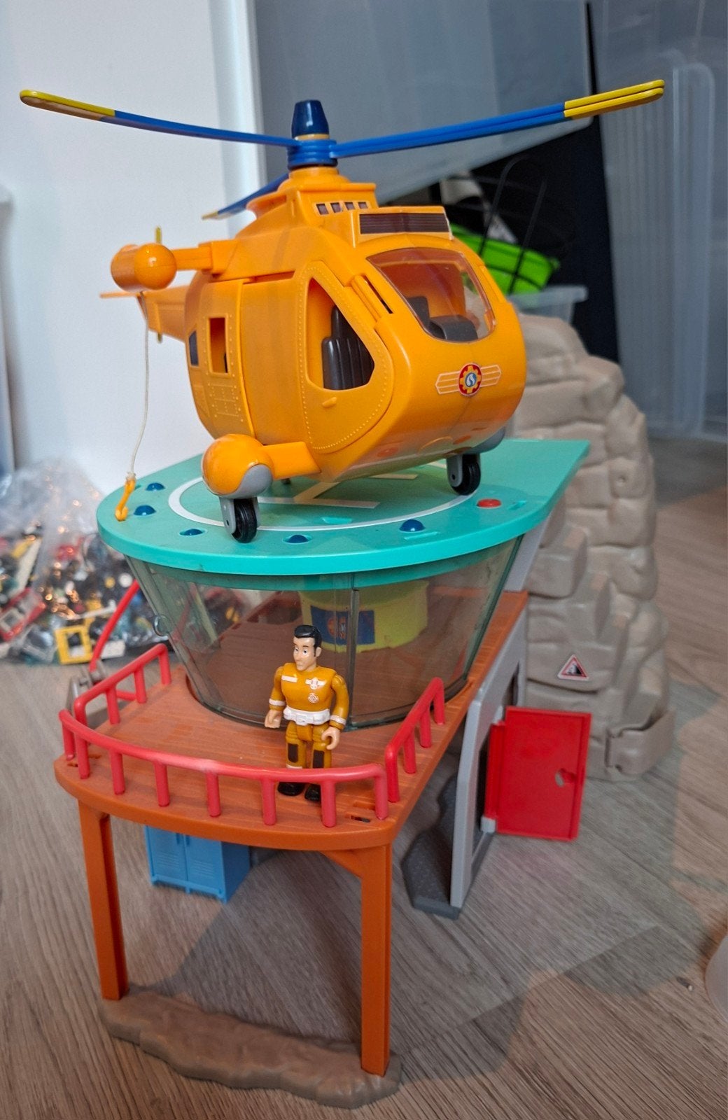 Brandweerman Sam Helikopter Platform met Helikopter, Ophalen of Verzenden, Gebruikt, Jongen of Meisje
