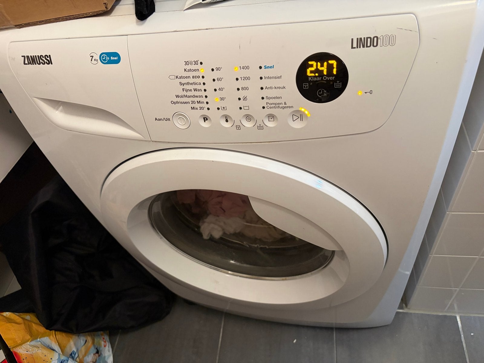 Zanussi Lindo 100 Wasmachine 7kg, Witgoed en Apparatuur, Wasmachines, Ophalen, Gebruikt, Voorlader, 85 tot 90 cm