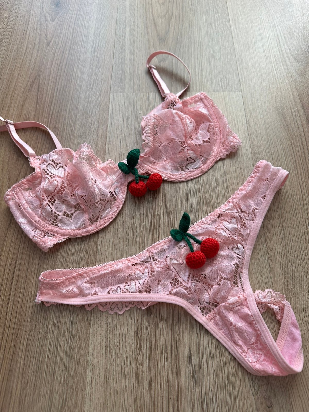 Roze bh en string setje, Verzenden, Roze, Setje