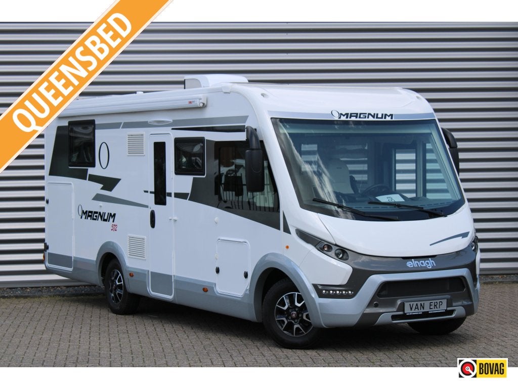Elnagh Magnum 582 140PK Queensbed Dakairco Trekhaak TV, Caravans en Kamperen, Campers, Ringverwarming, Fiat, Tot en met 2, 7 tot 8 meter